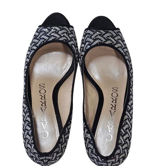 Caparros Silver Metallic "Buffy" Dressy Formal Peep Toe Pumps Size  9.5M - Picture 4 of 9